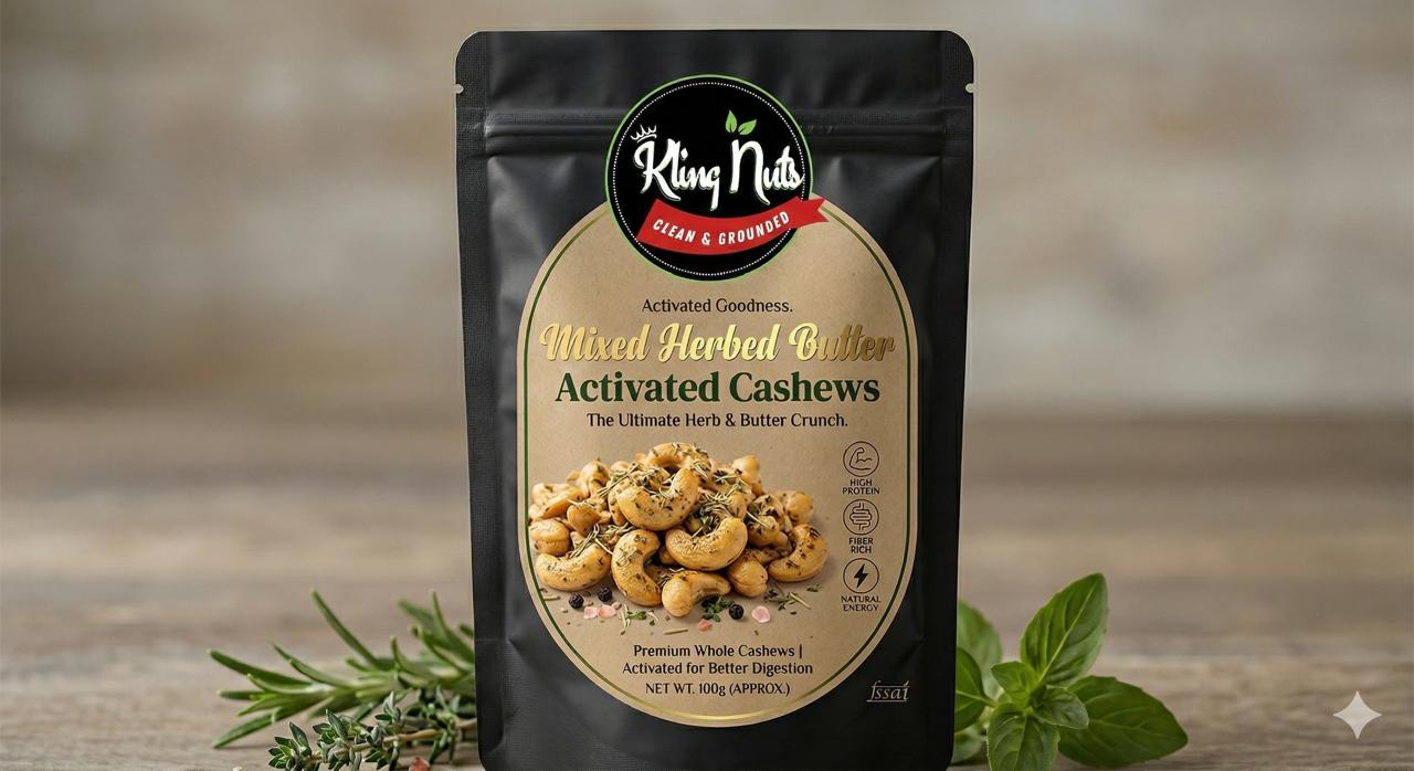 Kling Nuts - Mixed Herbed Activated Roasted Butter Cashews